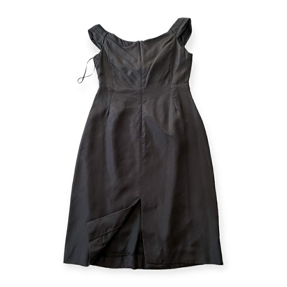 New with Tags,‎ Black Halo Silk Sleeveless Pleated Sheath Dress, Size 8, Black - Picture 4 of 15
